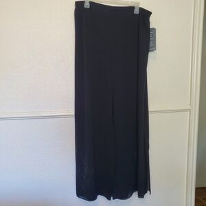 Adrianna Papell Evening Essentials Black Beaded Palazzo Pants Plus Size 1X NWT